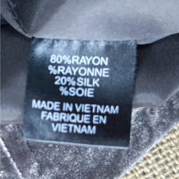 Tahari Grayish Brown Crushed Velvet Blazer Jacket Medium Steampunk Cottage Goth - Picture 3 of 6